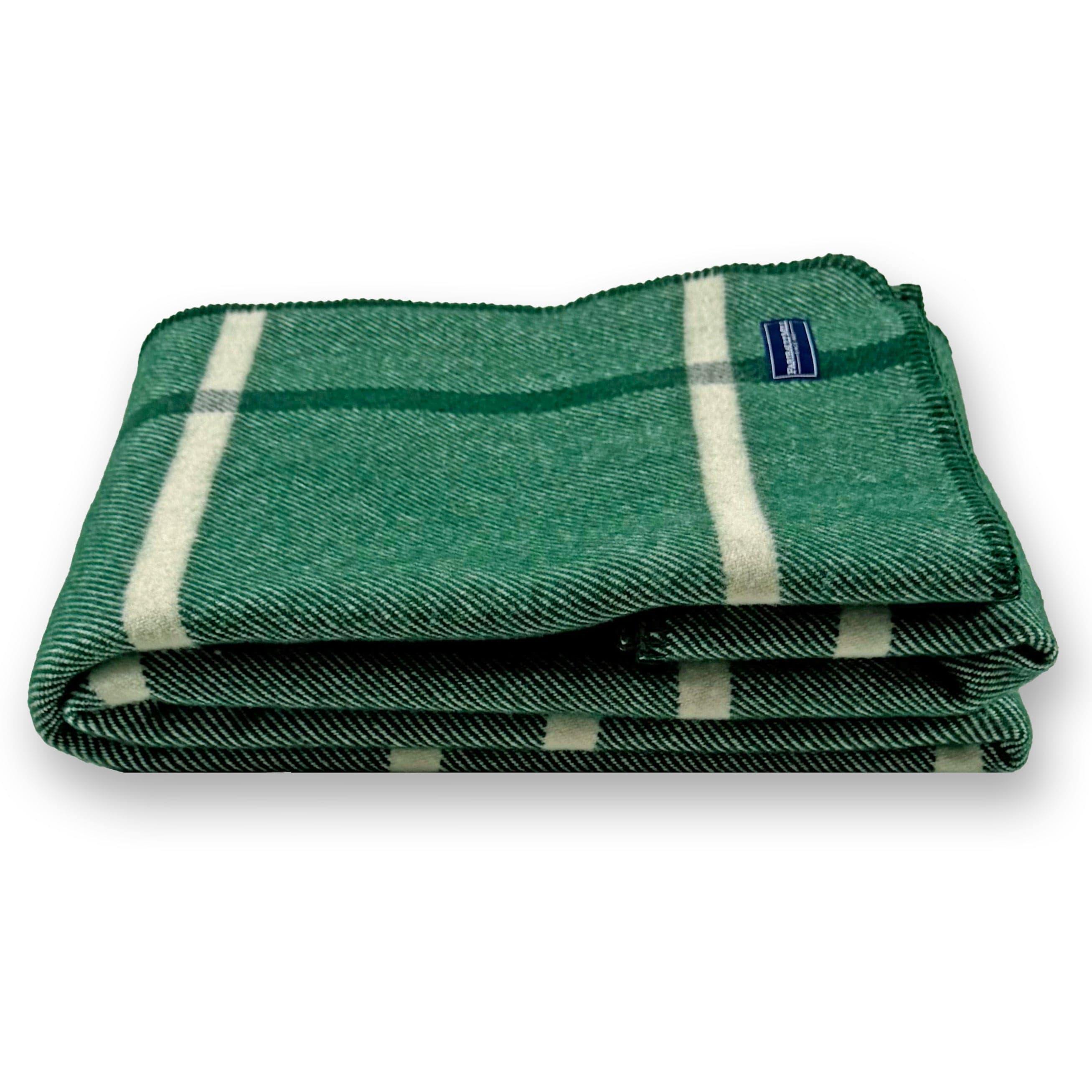 Faribault Mill 50" x 72" Windowpane Plaid Wool Throw - Forest Green