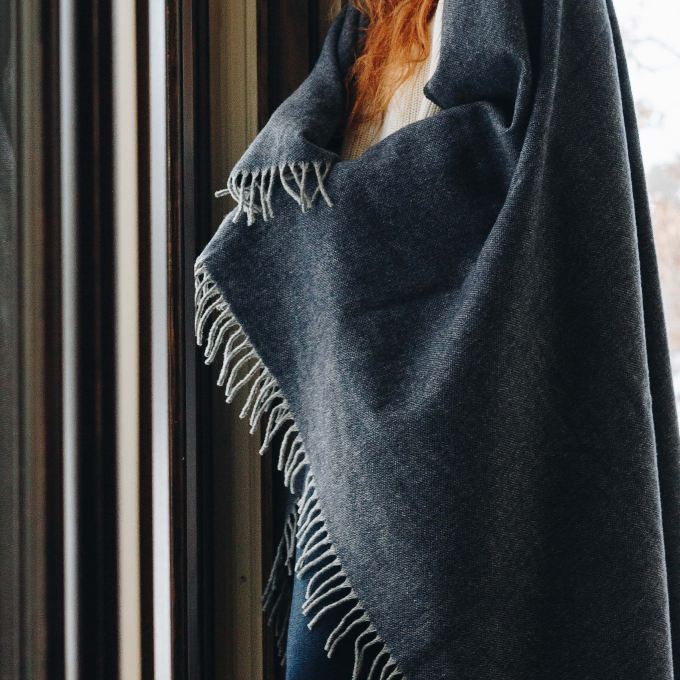 Ashby Wool Throw Blanket - Navy active Ashby Wool Throw Current Full Price group-gallery machine washable New Lower Price Solids