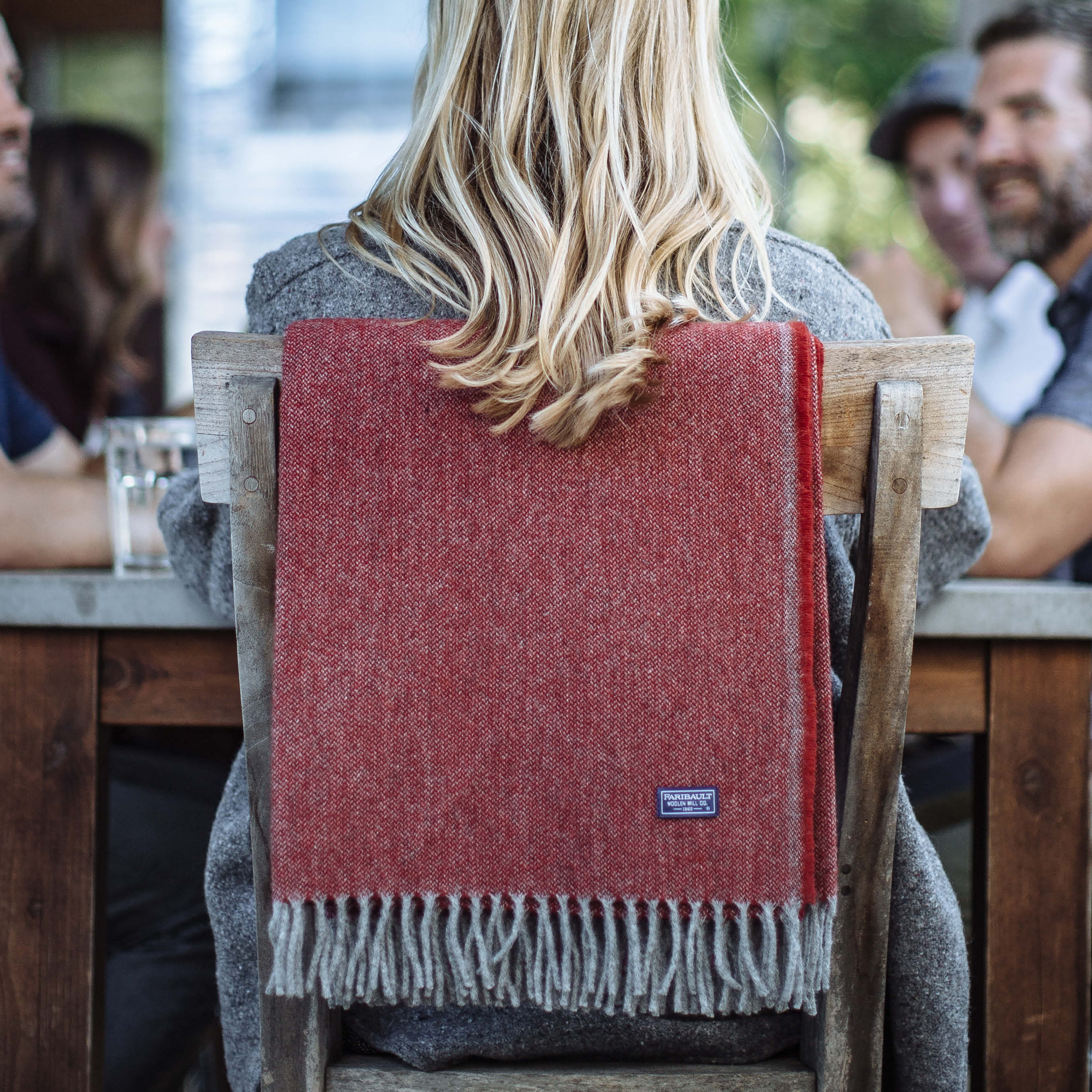 Ashby Wool Throw Blanket - Red