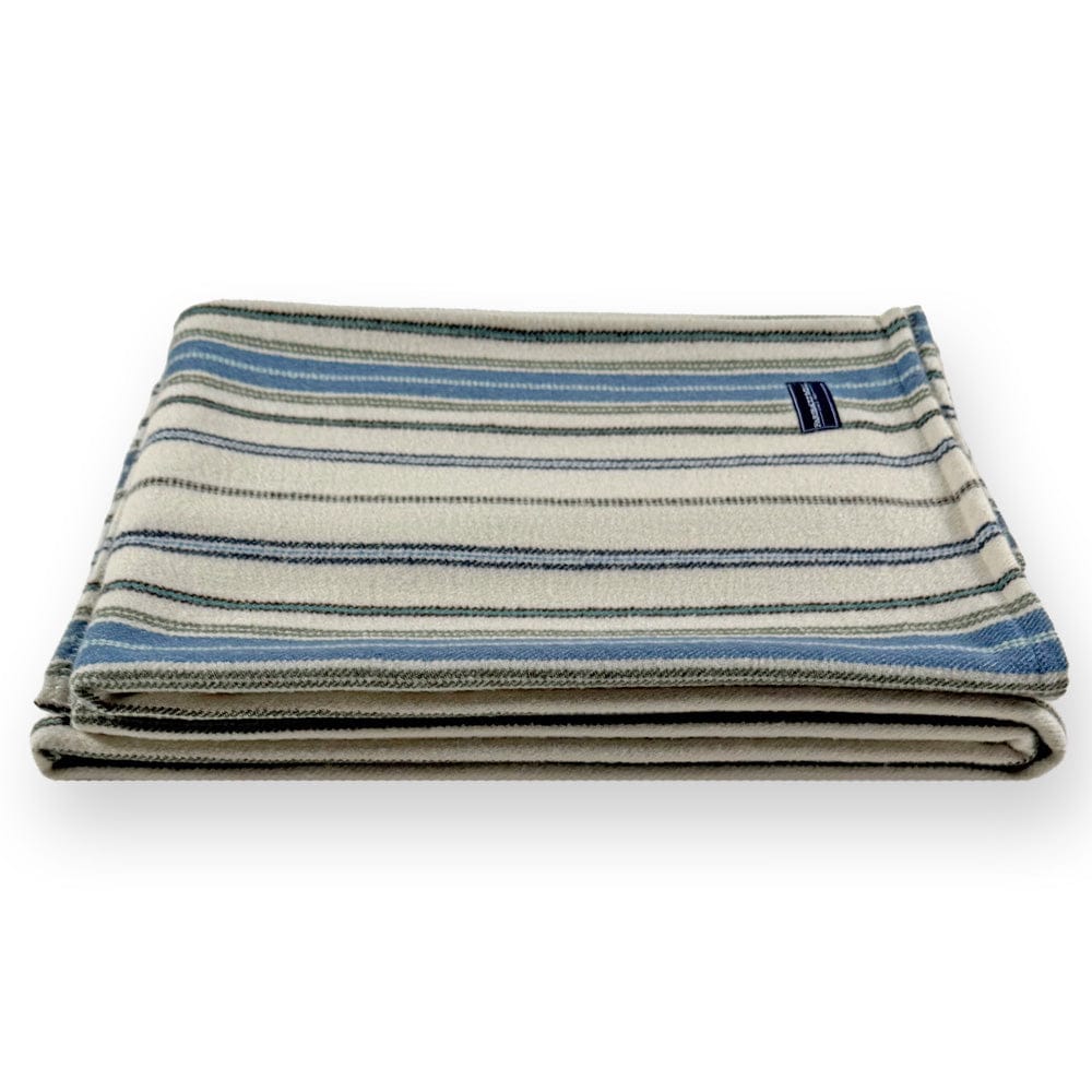 Faribault Mill Baja Stripe Lightweight Wool Blanket - Natural