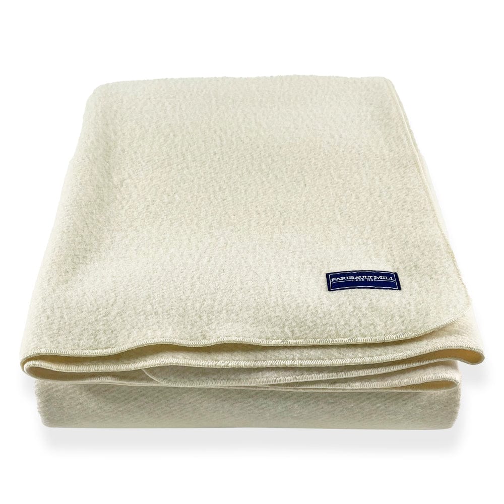 Faribault Mill Factory Second Summit Wool Blanket - Natural