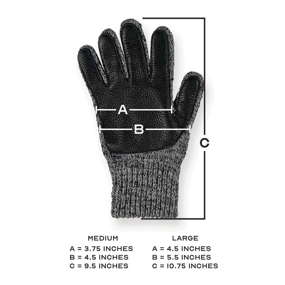 Faribault Mill Gloves with Leather - Charcoal