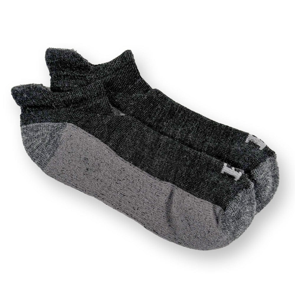 Faribault Mill Medium Ankle Runner Wool Socks - Charcoal