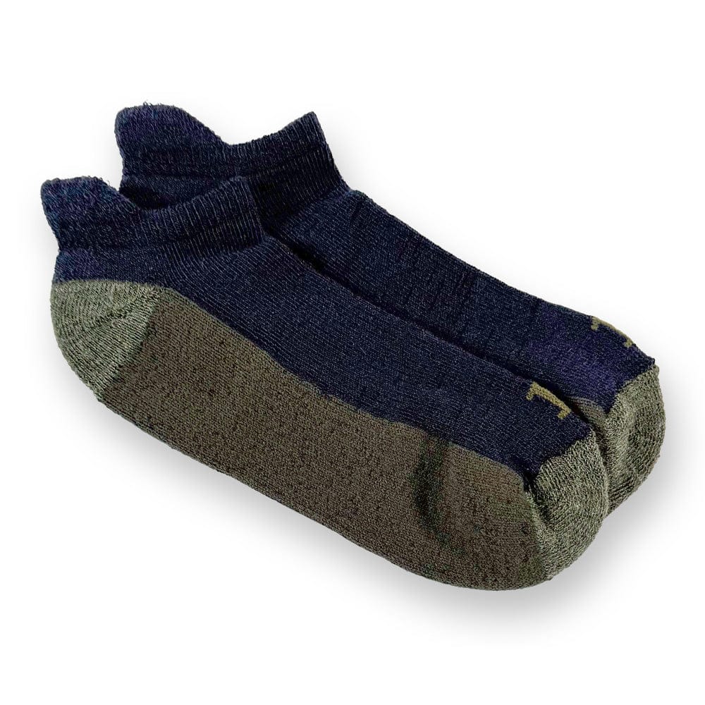 Faribault Mill Medium Ankle Runner Wool Socks - Navy
