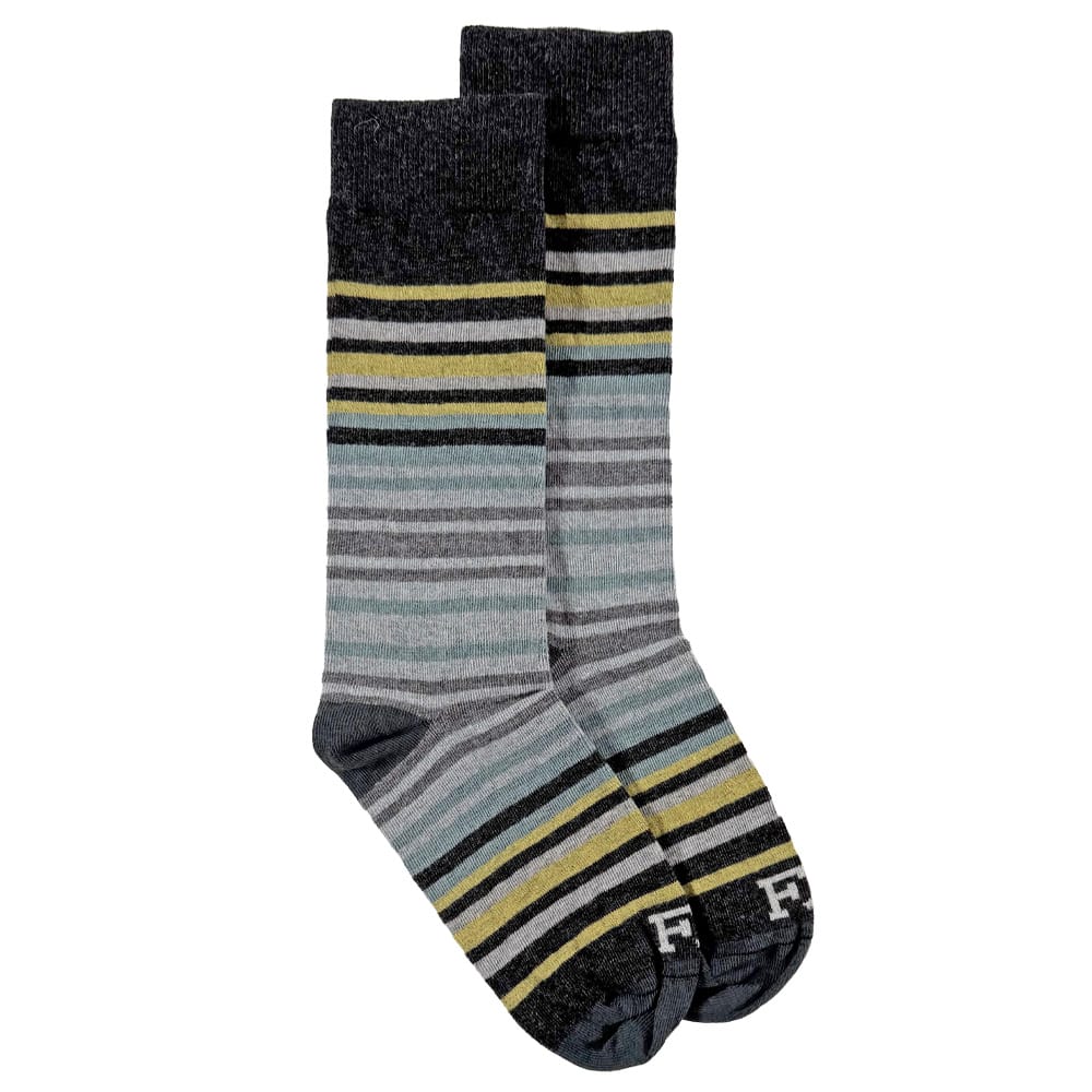 Faribault Mill Medium Festival Stripe Wool Socks - Mint