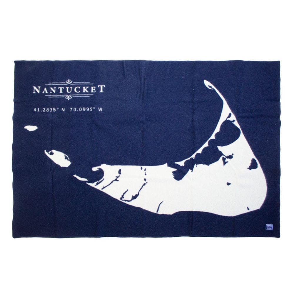 Nantucket Map Wool Throw Blanket Faribault Mill