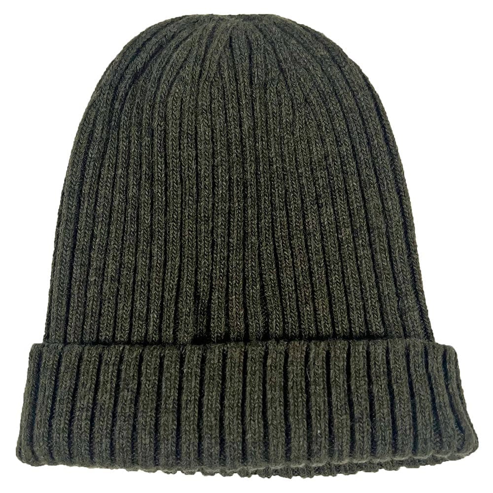 Faribault Mill Olive Lambswool Rib Beanie