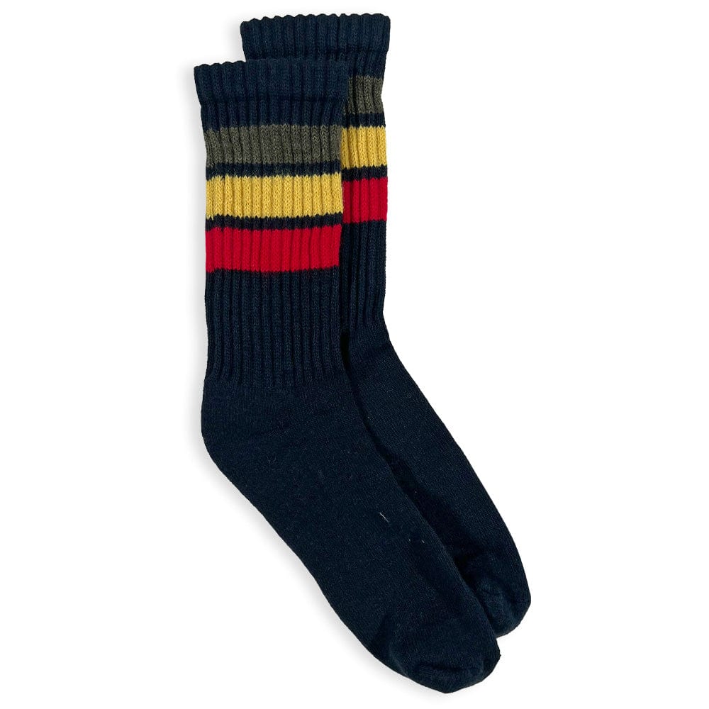 Faribault Mill One Size Frontier Cotton Marled Socks - Navy