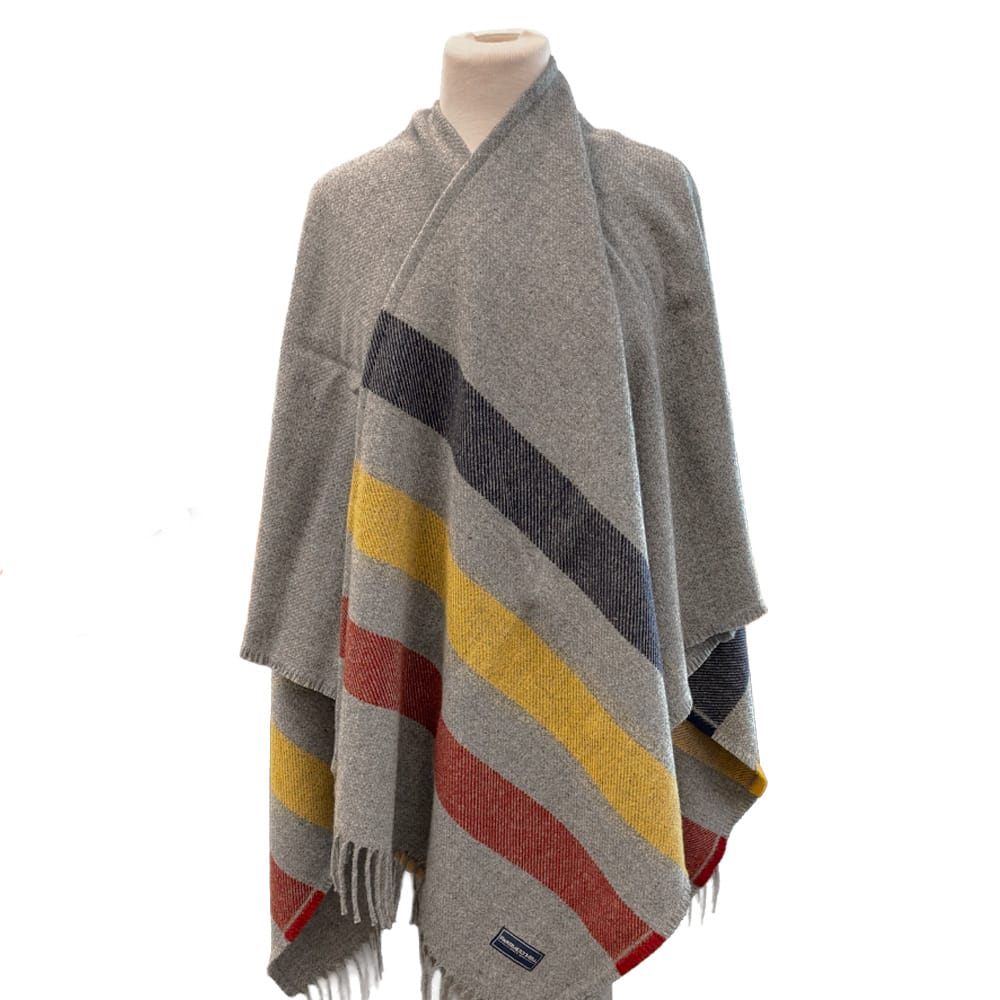 Faribault Mill One Size Frontier Wool Shawl - Gray