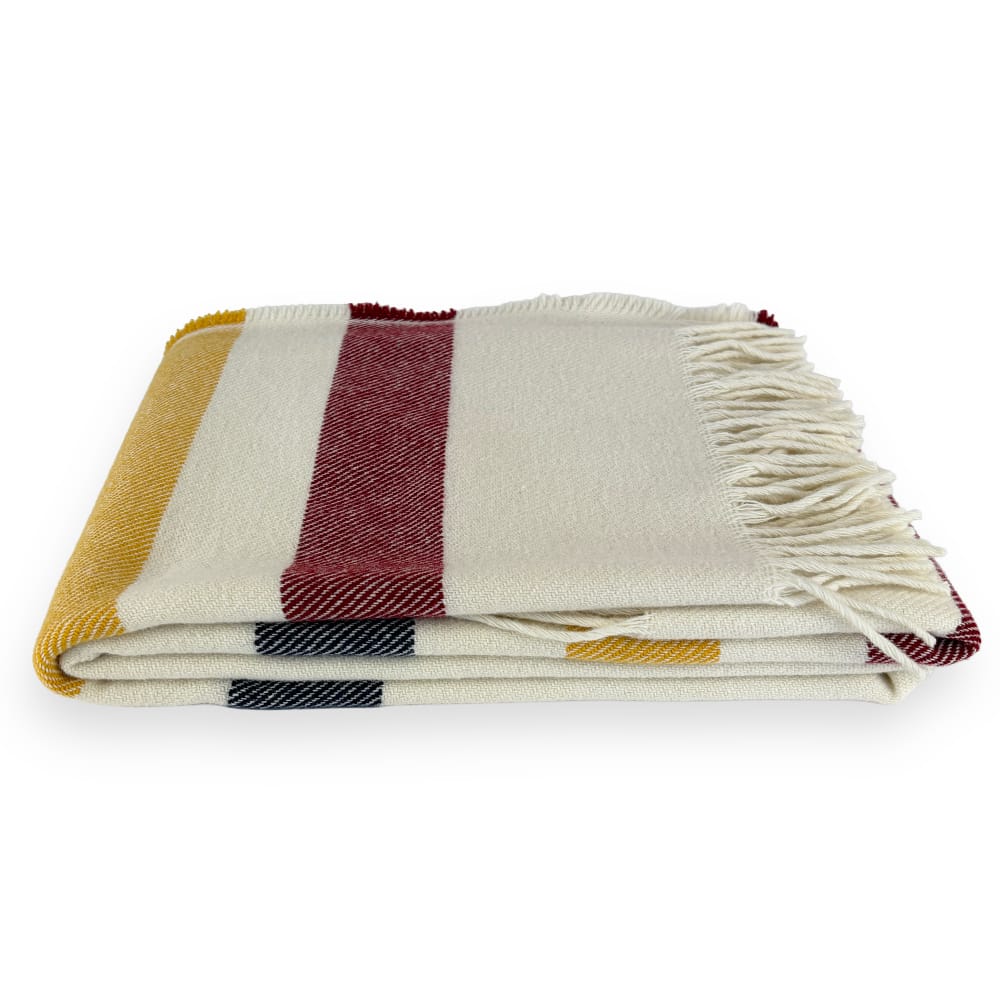 Faribault Mill One Size Frontier Wool Shawl - Natural