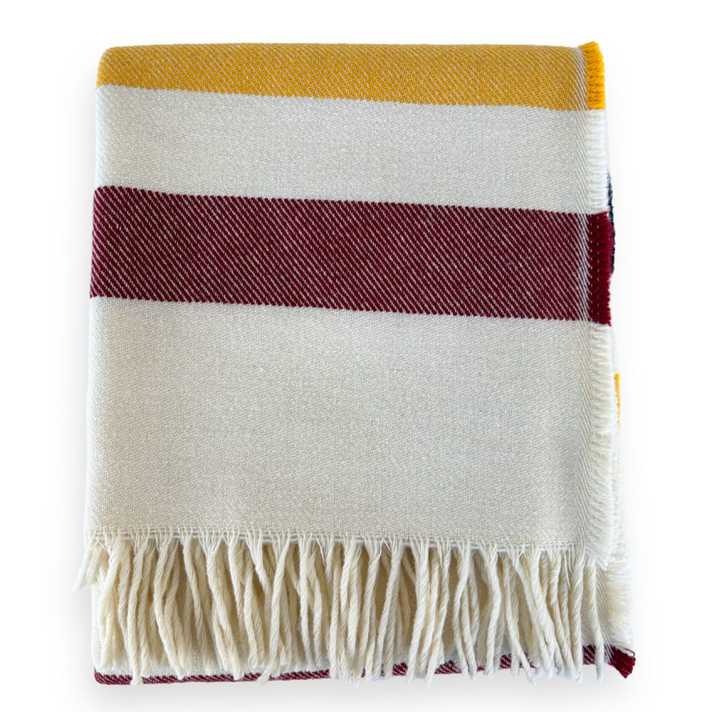 Faribault Mill One Size Frontier Wool Shawl - Natural