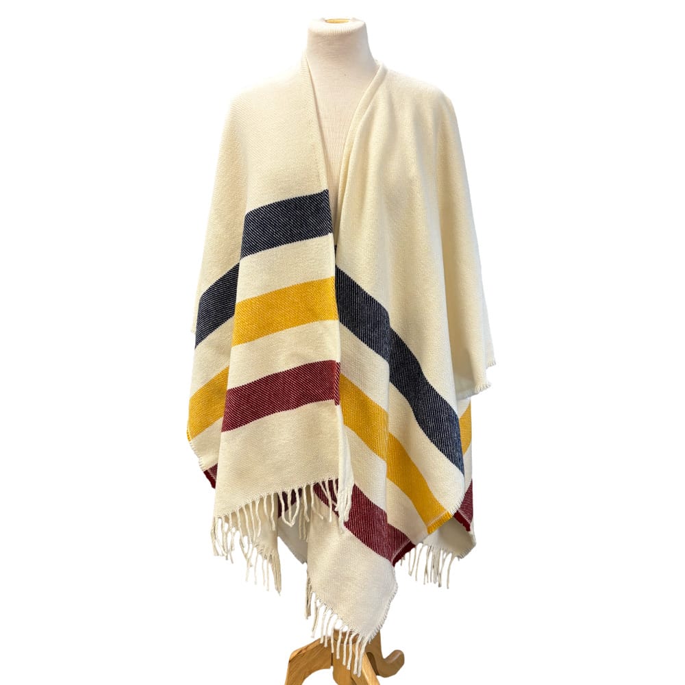 Faribault Mill One Size Frontier Wool Shawl - Natural