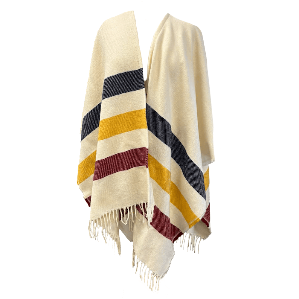 Faribault Mill One Size Frontier Wool Shawl - Natural