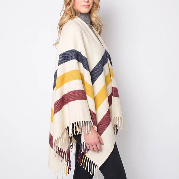 Faribault Mill One Size Frontier Wool Shawl - Natural