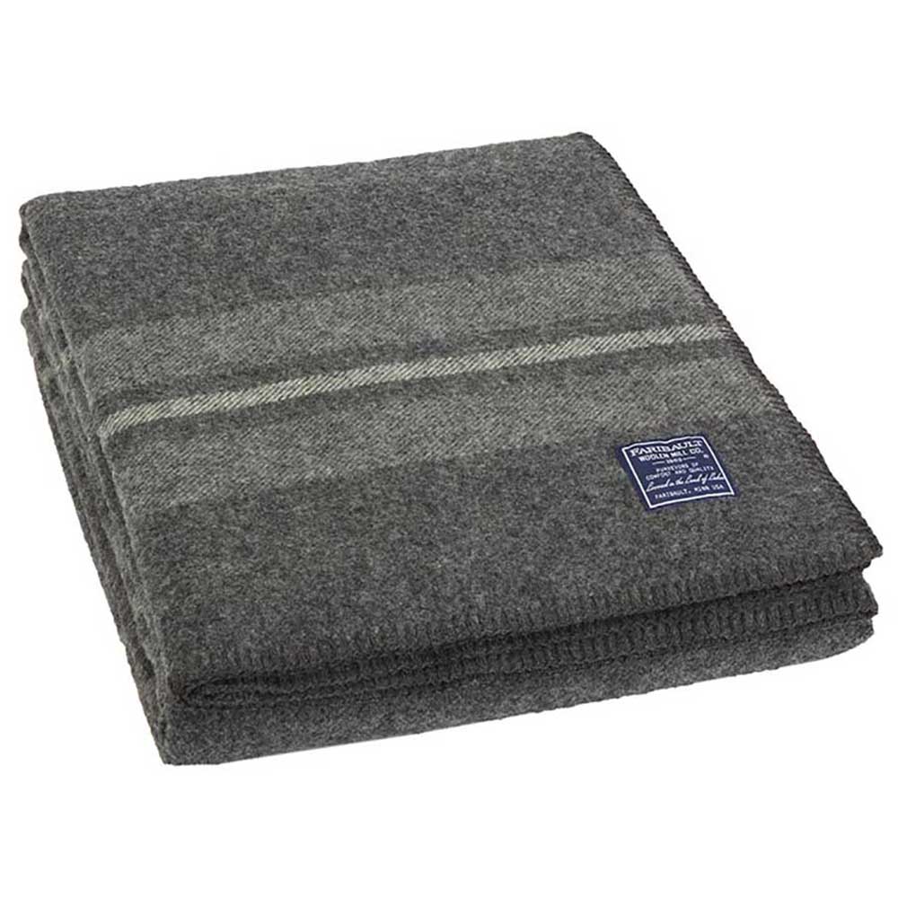 Factory Second Cabin Wool Blanket - Charcoal active Factory Second Cabin Wool Blanket Full King machine washable Queen Twin