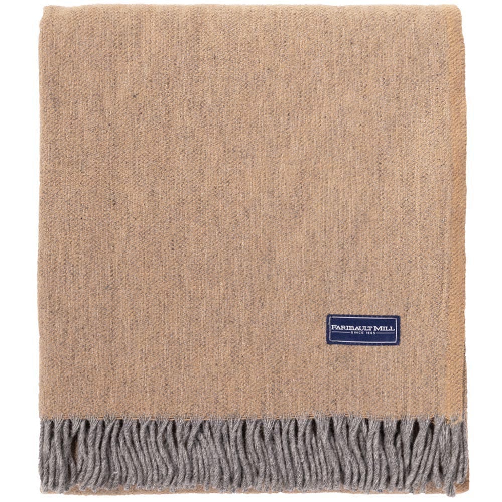 Factory Second Ashby Twill Wool Throw - Heritage Beige Heritage Beige active machine washable Solids
