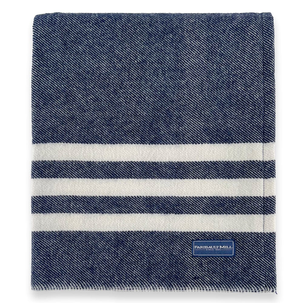 Factory Second Trapper Wool Throw - Navy - Navy / 50" x 72"