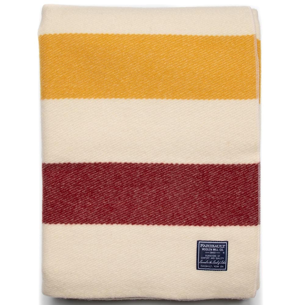 Faribault Mill Twin Factory Second Frontier Wool Blanket - Natural