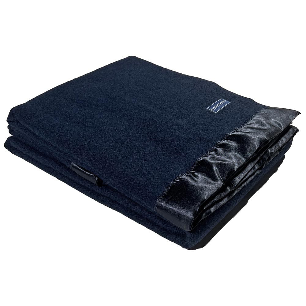 Faribault Mill Twin Factory Second Pure & Simple Satin Wool Blanket - Navy