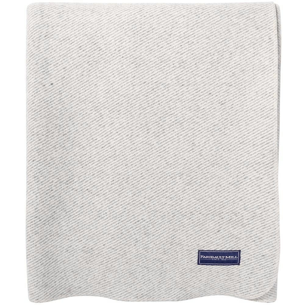 Faribault Mill Twin Factory Second Summit Wool Blanket - Heather Natural