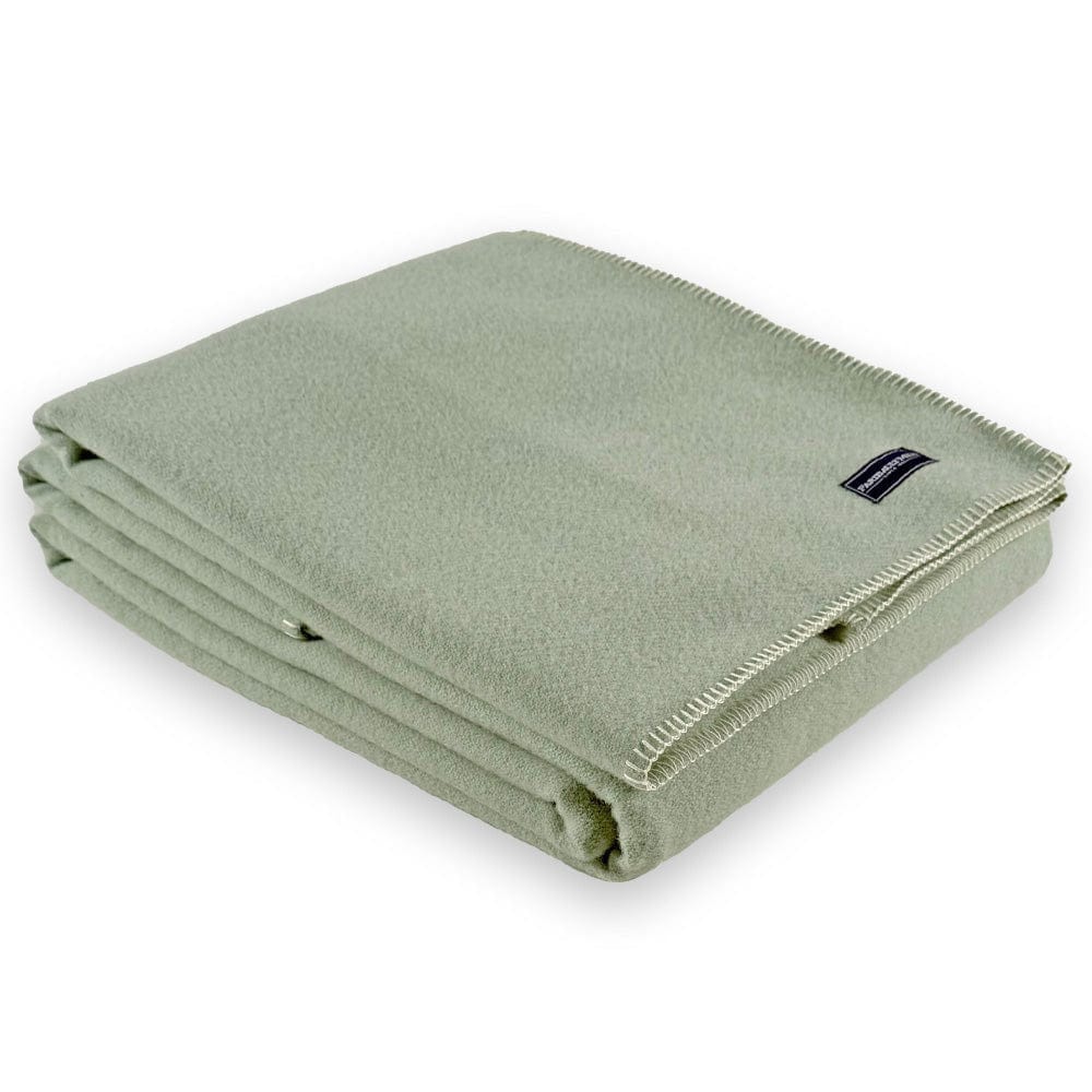 Faribault Mill Twin Pure & Simple Wool Blanket - Sea Glass Green