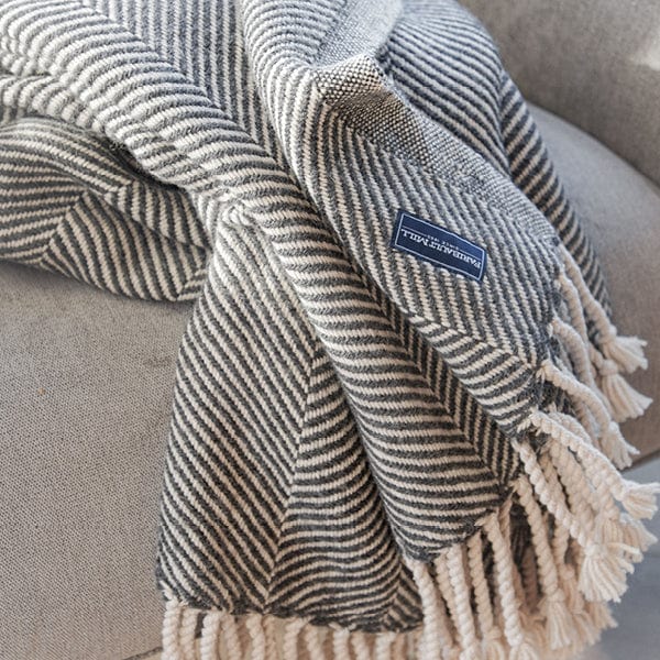 Islesboro Cotton & Alpaca Throw - Grey Heather active Current dry clean only Full Price group-gallery Islesboro Cotton & Alpaca Throw