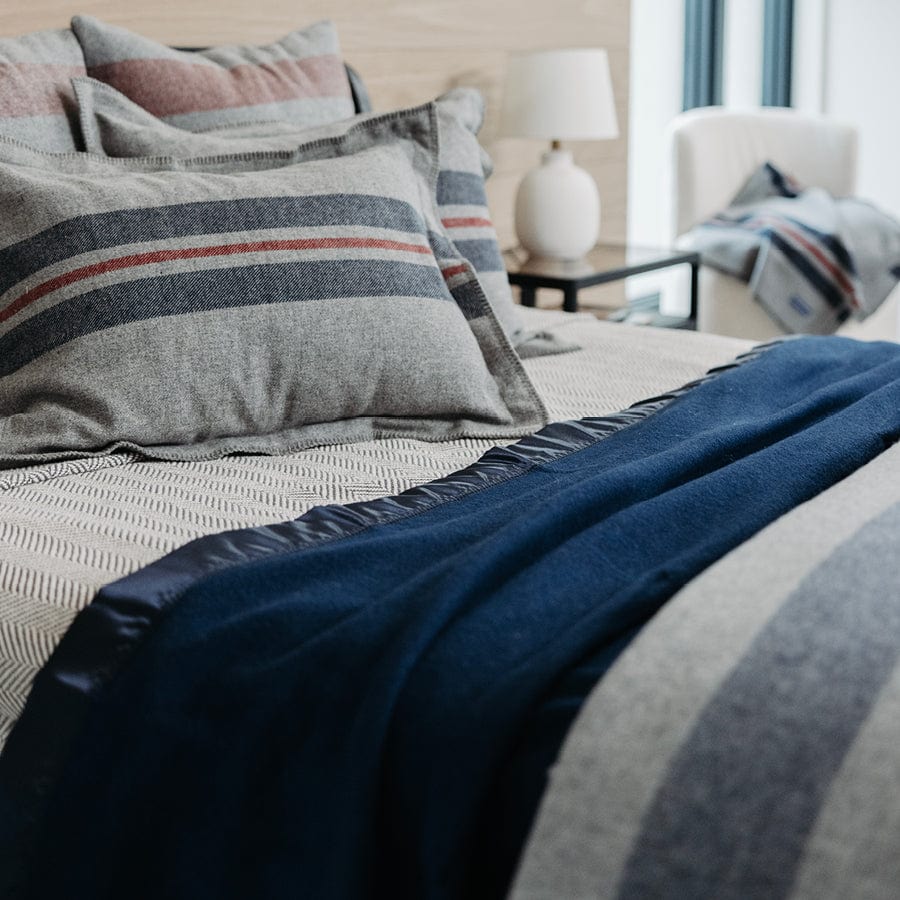 Blue Pure & Simple Wool Blanket active Full Full Price group-gallery King machine washable Queen Solids Twin