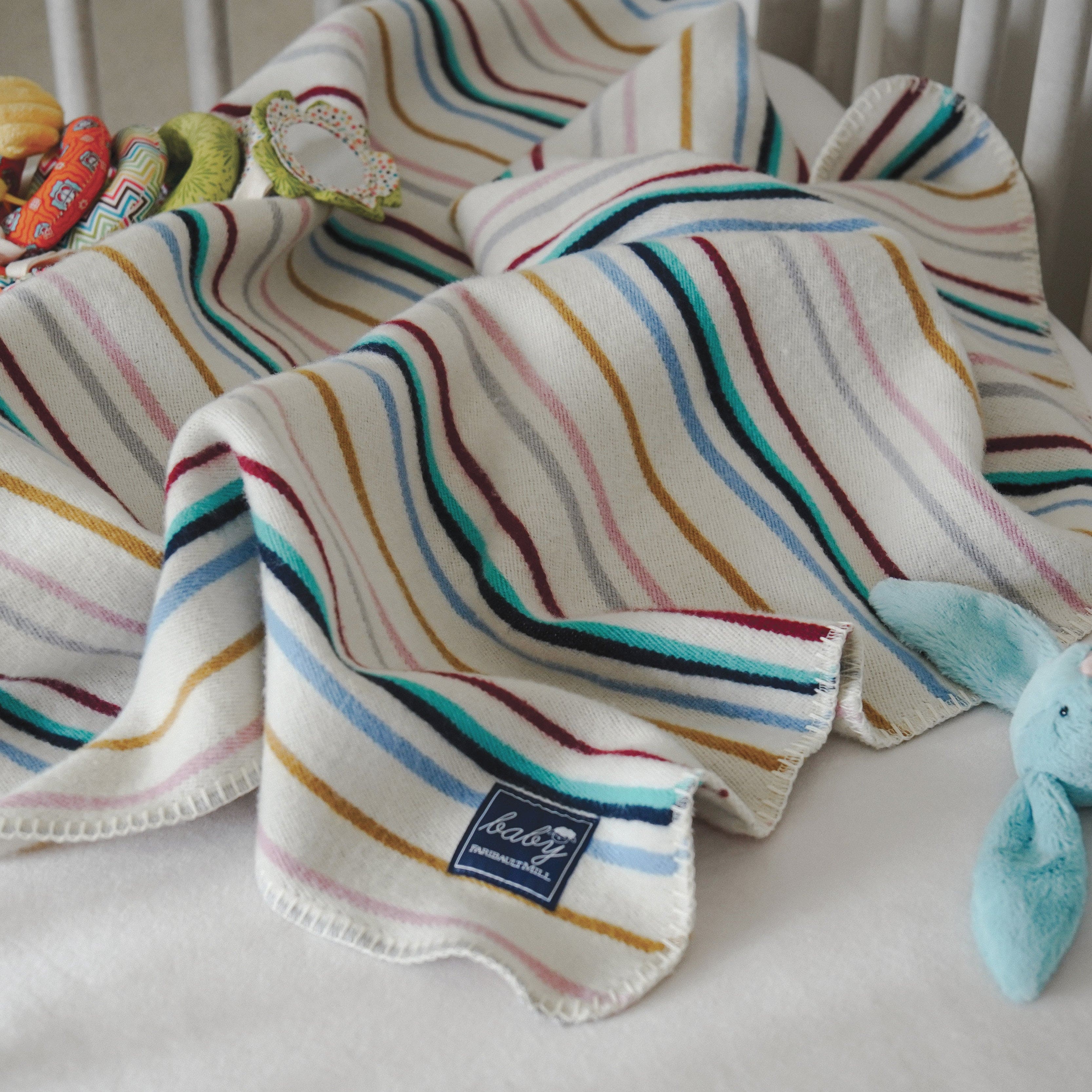 Jacquard Stripe Baby Blanket active Full Price group-gallery machine washable