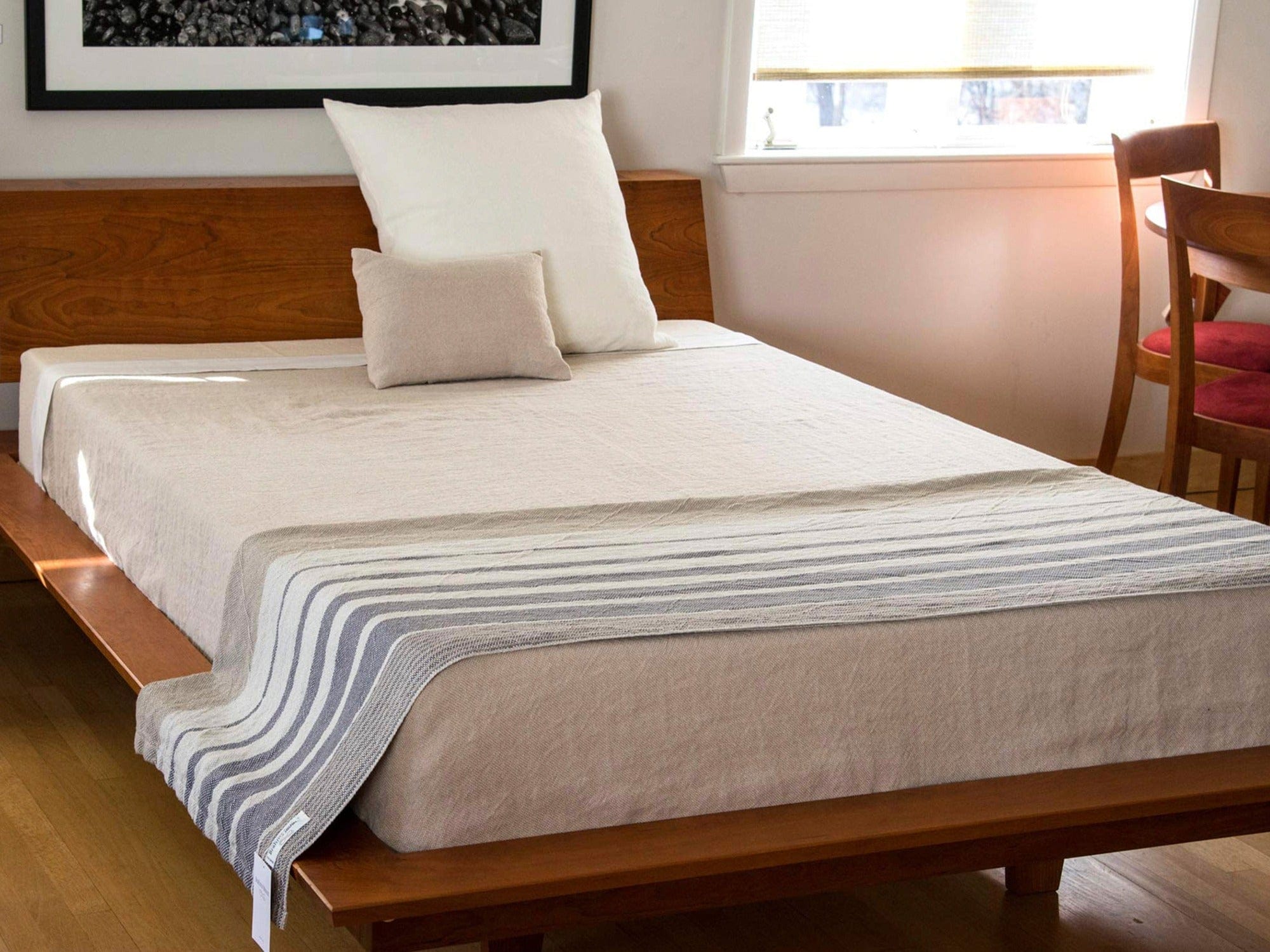 Factory Second Calendar Island Linen Blanket - Pearl active All Blankets Blankets Full King Linen Blankets machine washable Queen Twin