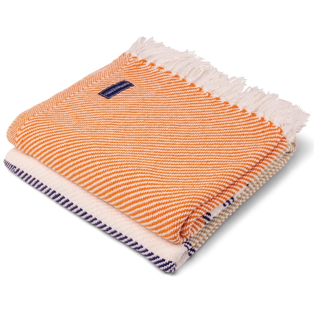 Allagash Cotton Throw Clementine Navy Camel active All Throws Best Seller Cotton Throws Current FWM group-gallery machine washable Regular Priced Throws