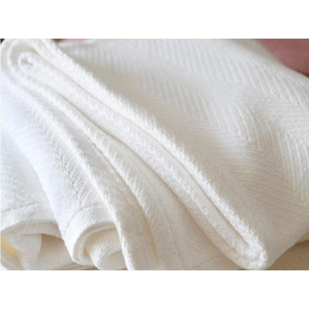 Madison Cotton Blanket - White active Current Full Full Price group-gallery King machine washable New Lower Price Patterns & Plaids personalization Queen Twin