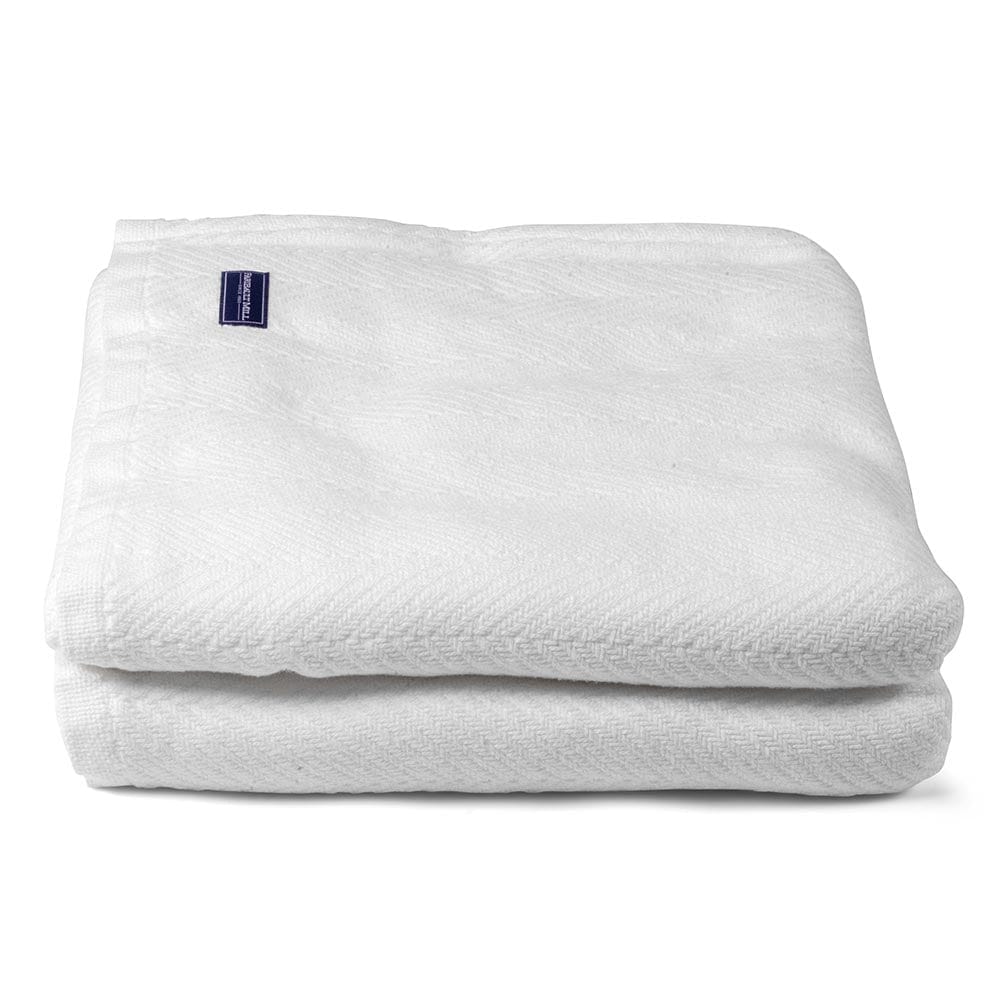 Madison Cotton Blanket - White active Current Full Full Price group-gallery King machine washable New Lower Price Patterns & Plaids personalization Queen Twin