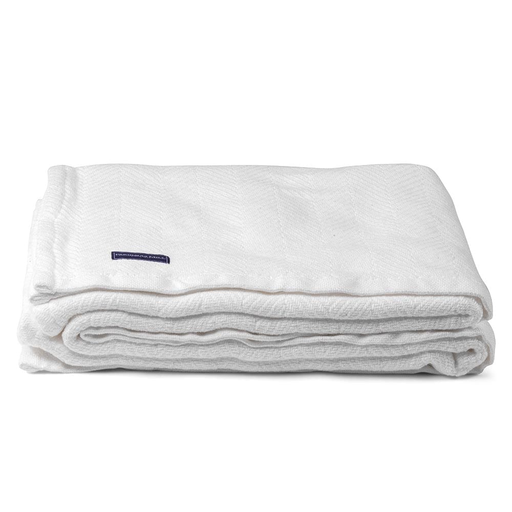 Madison Cotton Blanket - White active Current Full Full Price group-gallery King machine washable New Lower Price Patterns & Plaids personalization Queen Twin