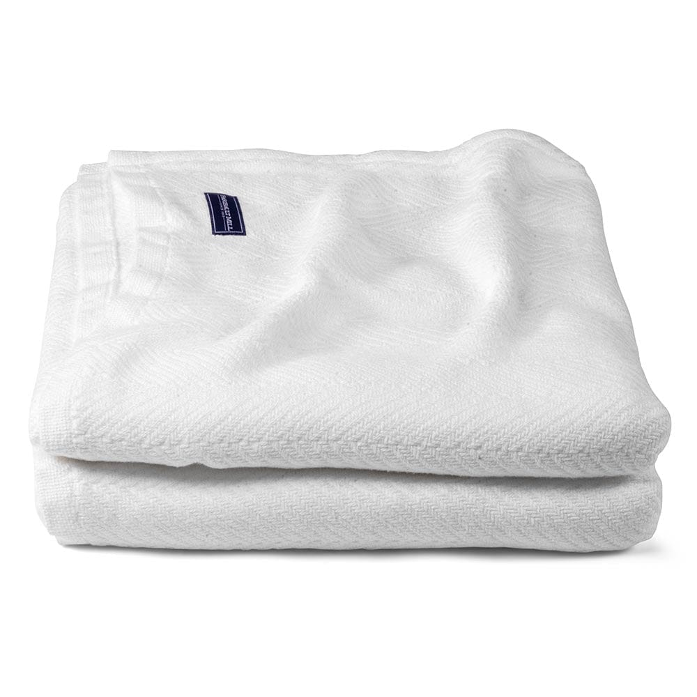 Madison Cotton Blanket - White active Current Full Full Price group-gallery King machine washable New Lower Price Patterns & Plaids personalization Queen Twin