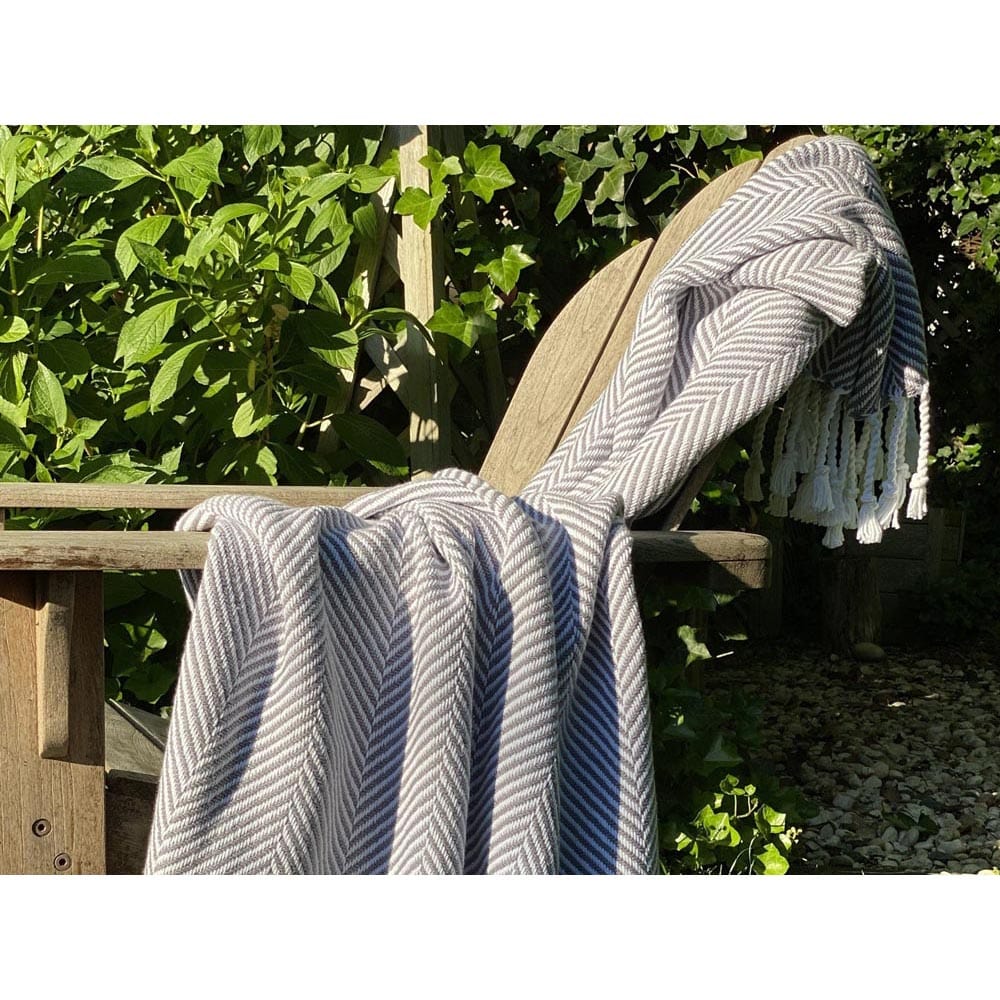 Monhegan Cotton Throw With Fringe active All Throws Best Seller Cotton Throws Current Full Price FWM group-gallery Herringbone Collection Herringbone Throw machine washable personalization Regular Priced Throws