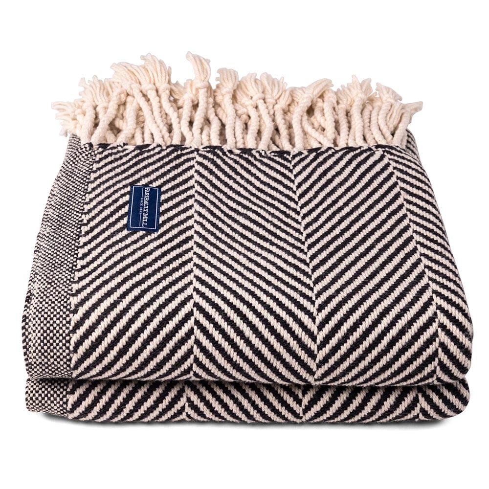 Monhegan Cotton Throw With Fringe active All Throws Best Seller Cotton Throws Current Full Price FWM group-gallery Herringbone Collection Herringbone Throw machine washable personalization Regular Priced Throws