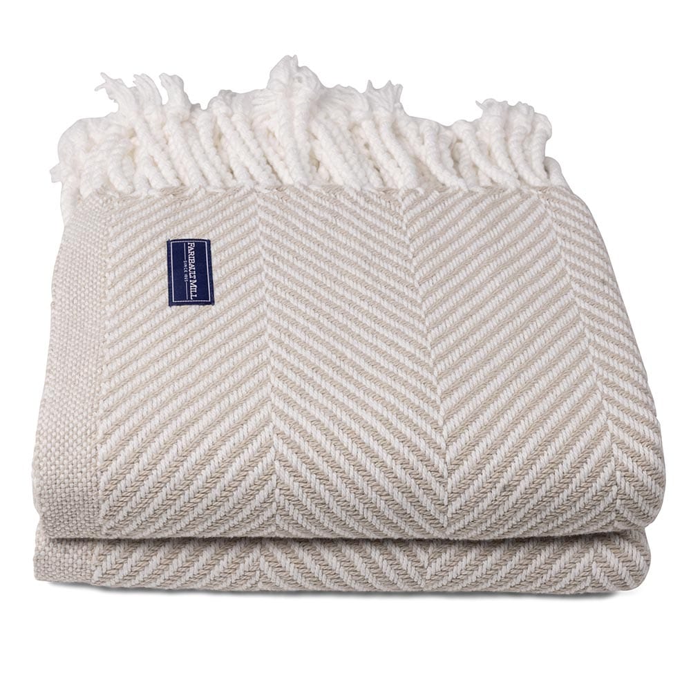 Monhegan Cotton Throw With Fringe active All Throws Best Seller Cotton Throws Current Full Price FWM group-gallery Herringbone Collection Herringbone Throw machine washable personalization Regular Priced Throws