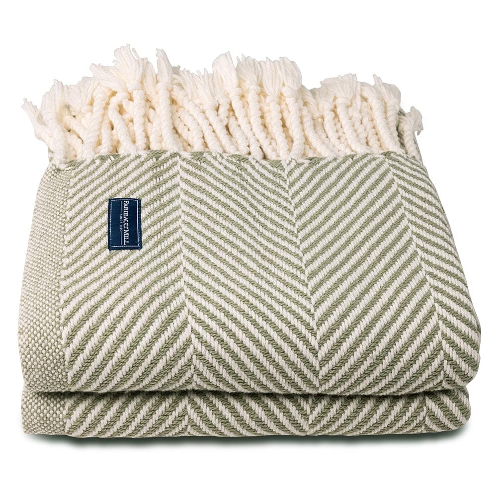 Monhegan Cotton Throw With Fringe - Tea active All Throws Best Seller Cotton Throws Current FWM group-gallery Herringbone Collection Herringbone Throw machine washable Monhegan Cotton Throw With Fringe personalization Regular Priced Throws