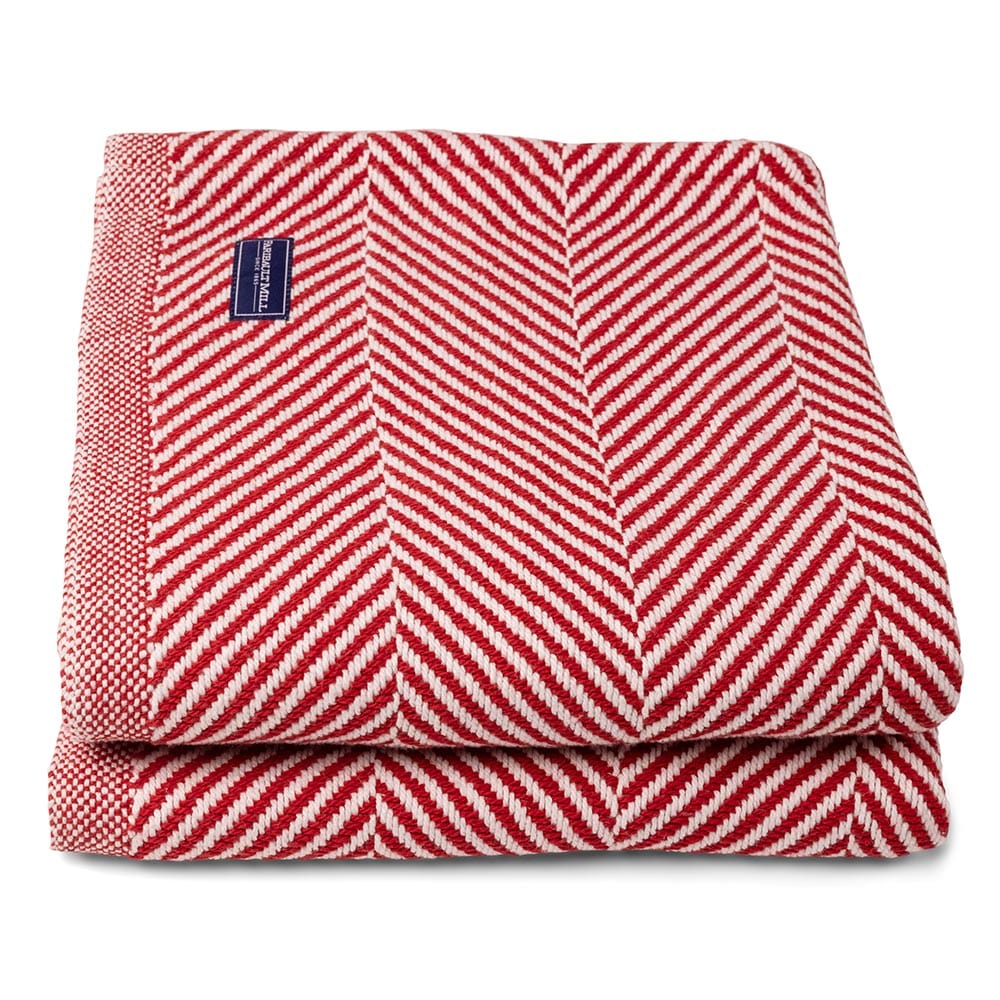 Monhegan Cotton Throw Without Fringe - Breton Red active All Throws Best Seller Cotton Throws Current Full Price FWM group-gallery Herringbone Collection Herringbone Throw machine washable Monhegan Cotton Throw Without Fringe New Lower Price personalization Regular Priced Throws
