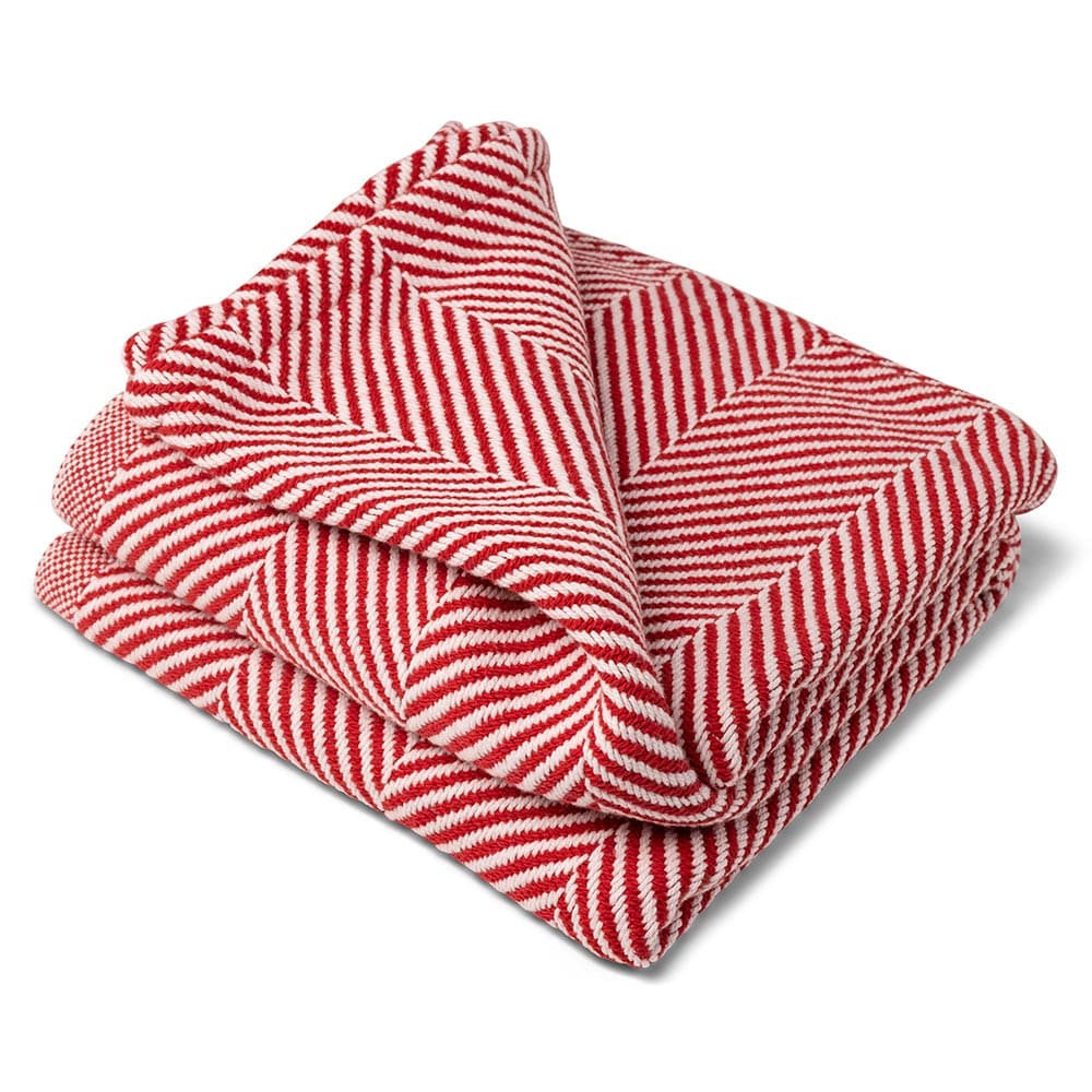 Monhegan Cotton Throw Without Fringe - Breton Red active All Throws Best Seller Cotton Throws Current Full Price FWM group-gallery Herringbone Collection Herringbone Throw machine washable Monhegan Cotton Throw Without Fringe New Lower Price personalization Regular Priced Throws