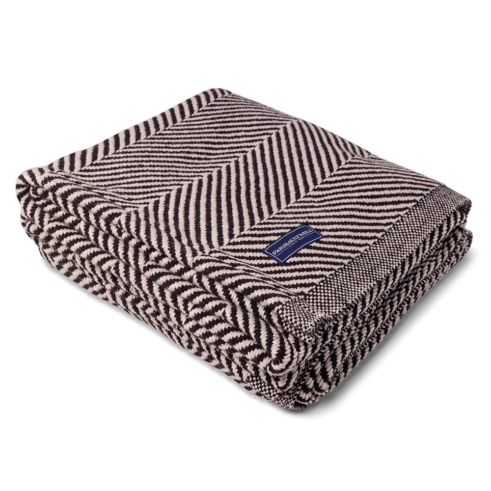 Monhegan Cotton Throw Without Fringe - Ebony active All Throws Best Seller Cotton Throws Current Full Price FWM group-gallery Herringbone Collection Herringbone Throw machine washable Monhegan Cotton Throw Without Fringe New Lower Price personalization Regular Priced Throws