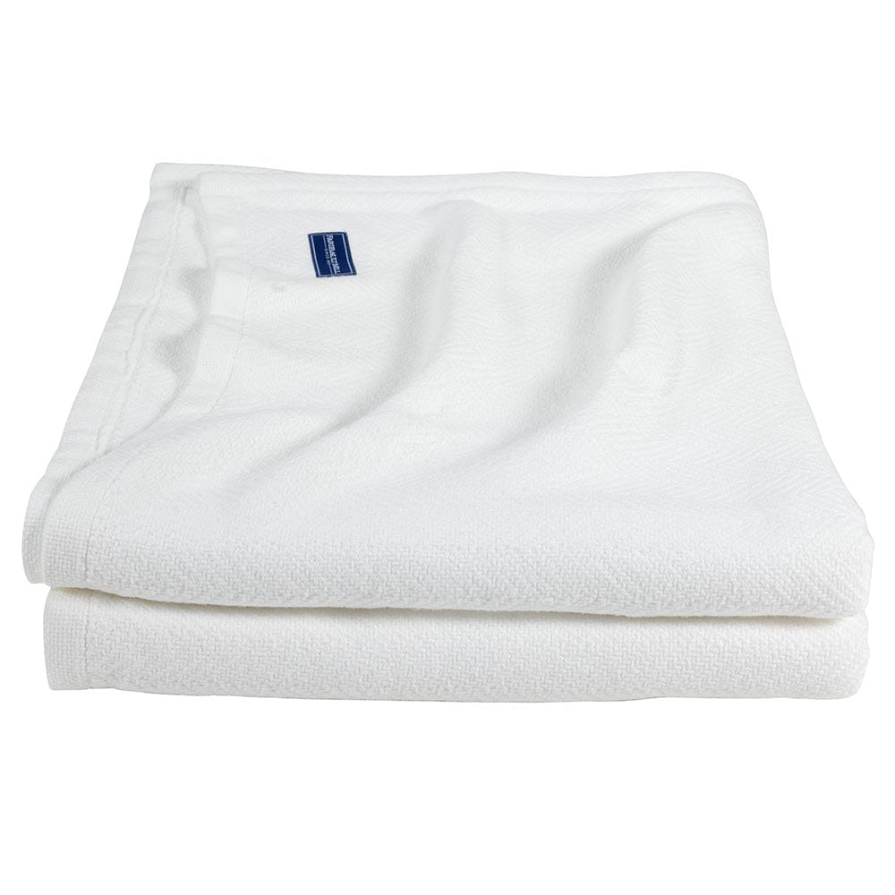 Penobscot Cotton Blanket - White active Current Full Full Price group-gallery Herringbone King machine washable New Lower Price Patterns & Plaids Penobscot Cotton Blanket personalization Queen Twin