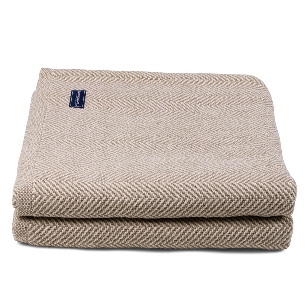 Penobscot Cotton Blanket - Stone active Current Full Full Price group-gallery Herringbone King machine washable New Lower Price Patterns & Plaids Penobscot Cotton Blanket personalization Queen Twin