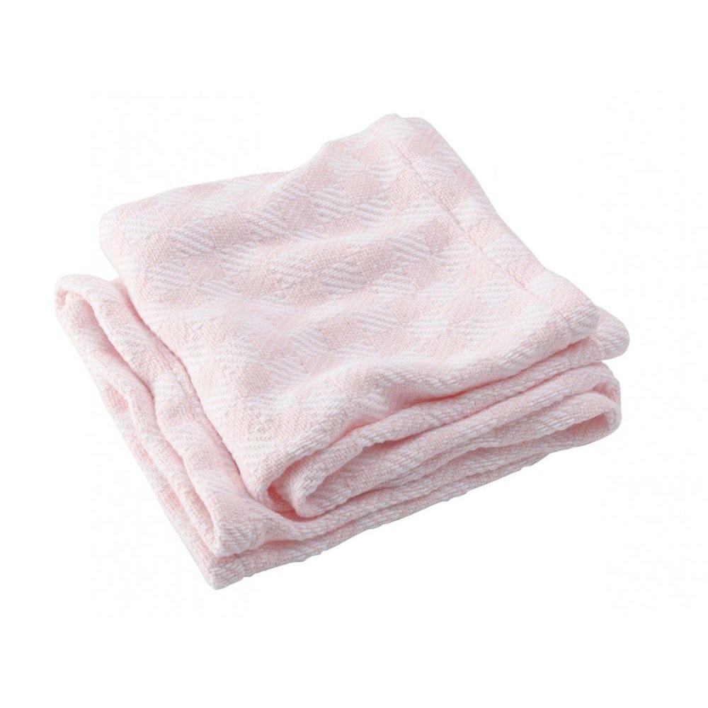 Pogonia Cotton Baby Blanket - Pale Pink 36" x 46" active Current Full Price group-gallery machine washable New Lower Price Patterns & Plaids personalization Pogonia Cotton Baby Blanket