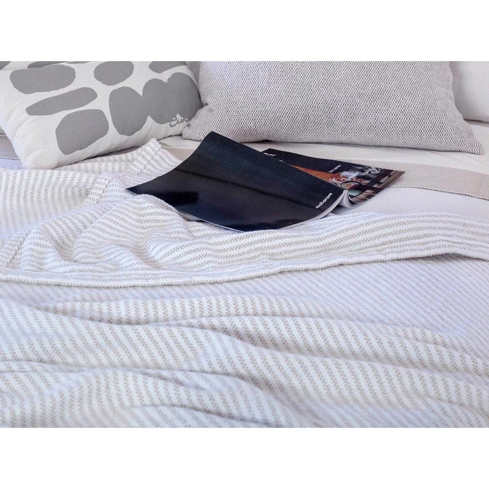 Winslow Cotton Blanket - Oyster active Current Full group-gallery King machine washable personalization Queen Stripes Twin Winslow Cotton Blanket