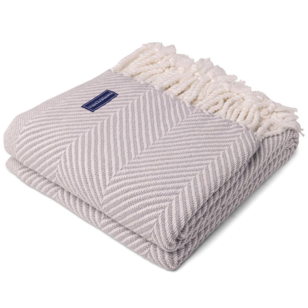 Monhegan Cotton Throw With Fringe Color: Gray