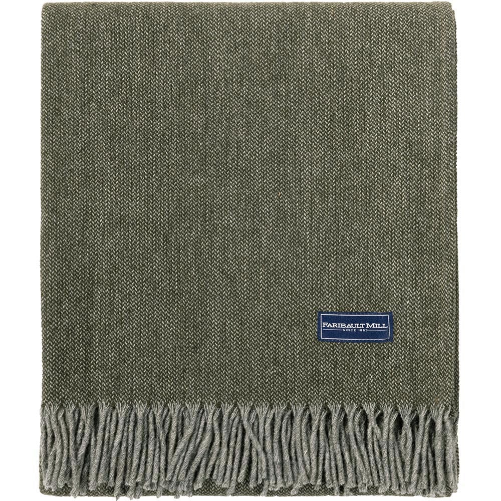 Factory Second Ashby Twill Wool Throw Olive