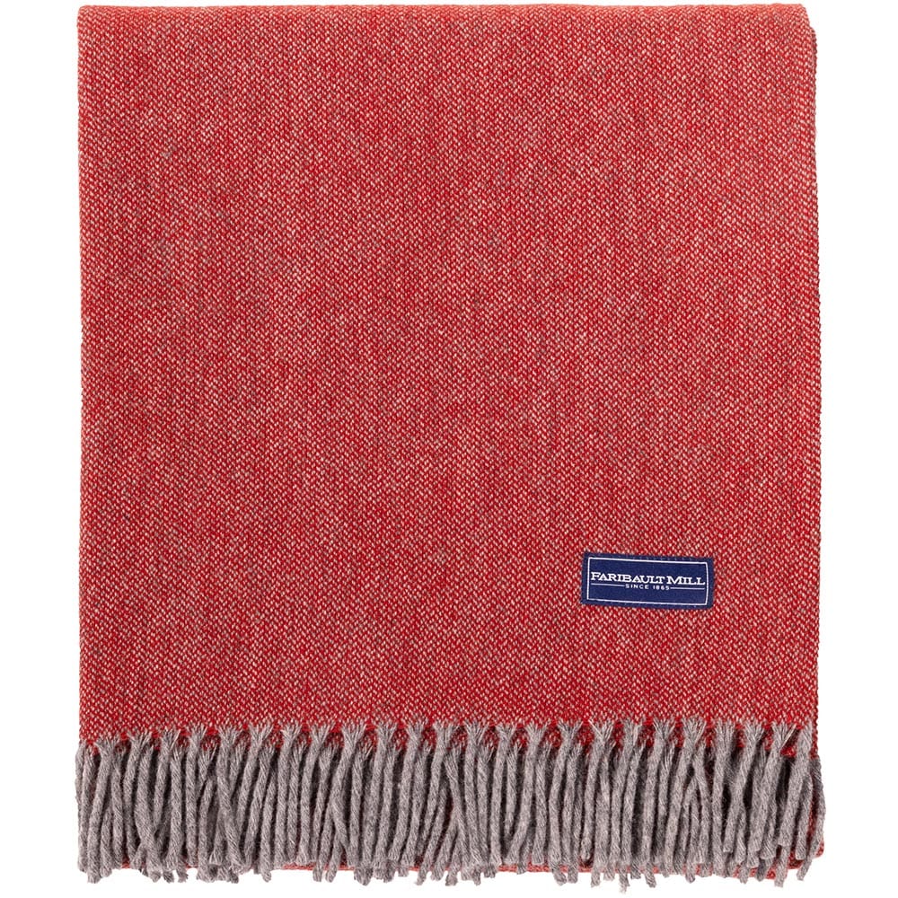 Factory Second Ashby Twill Wool Throw Red