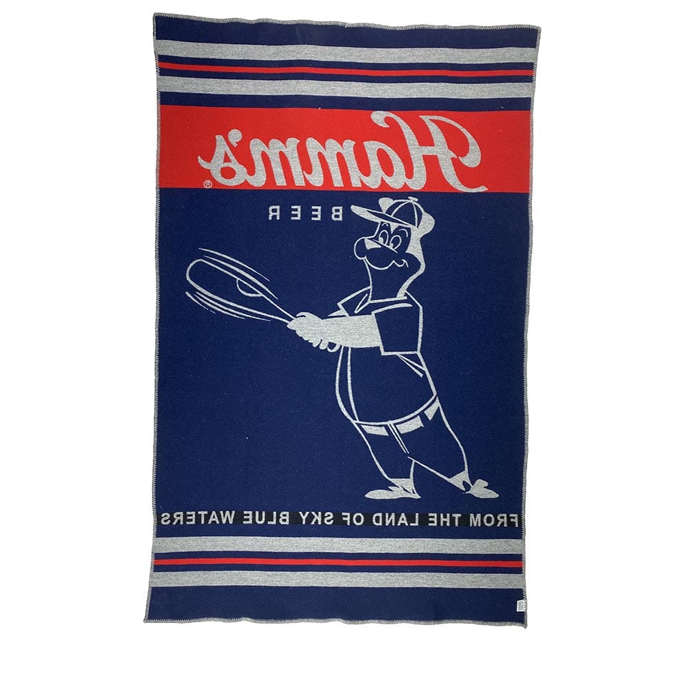 Factory Second Hamm's Beer Baseball Bear Wool Throw Blanket active Dry clean or hand wash Factory Second Hamm's Wool Throw
