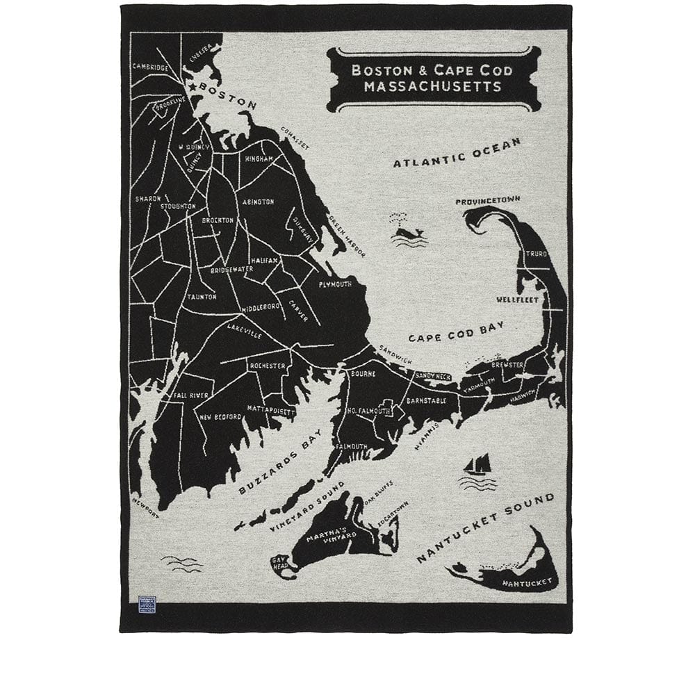 Boston Map Wool Throw - 48" x 68"